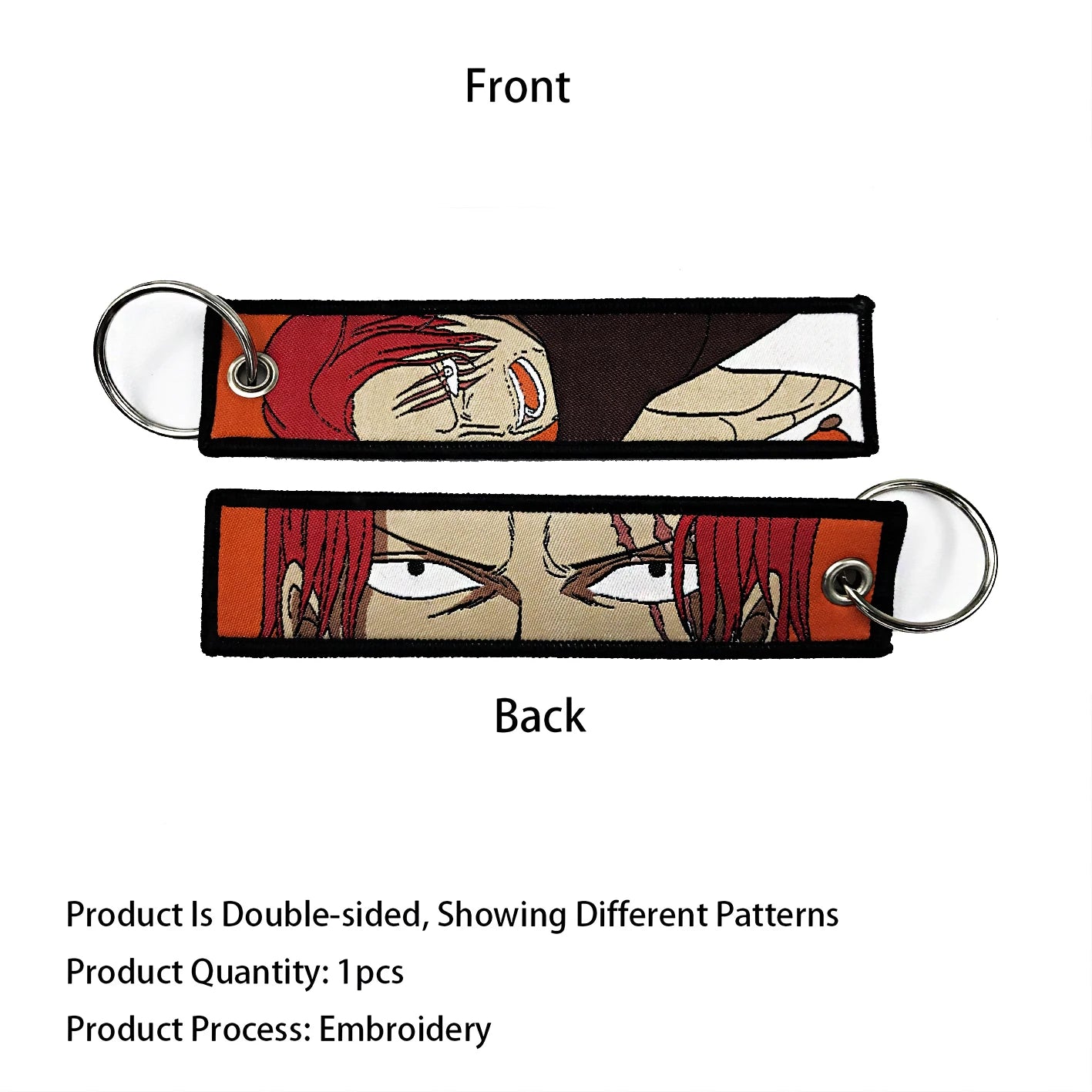 Embroidered One Piece Keychain